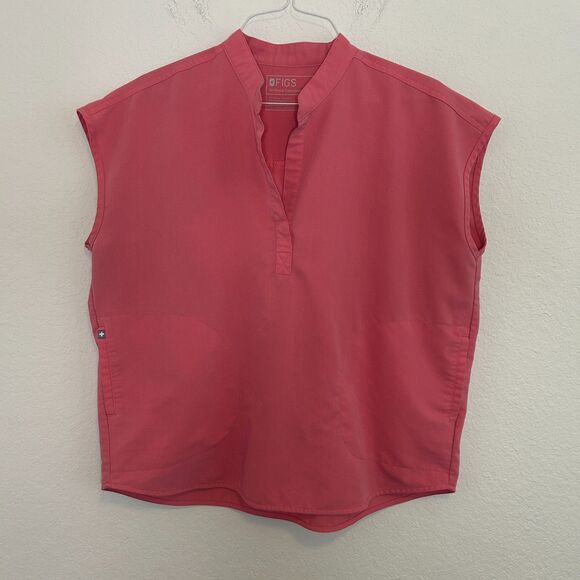 Figs Tops - FIGS Rafaela Oversized Scrub Top Neon Pink Sz L